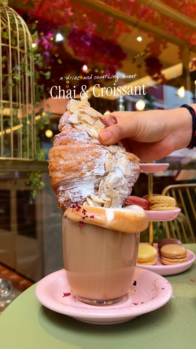 Feya Offers Chai and Almond Croissants
