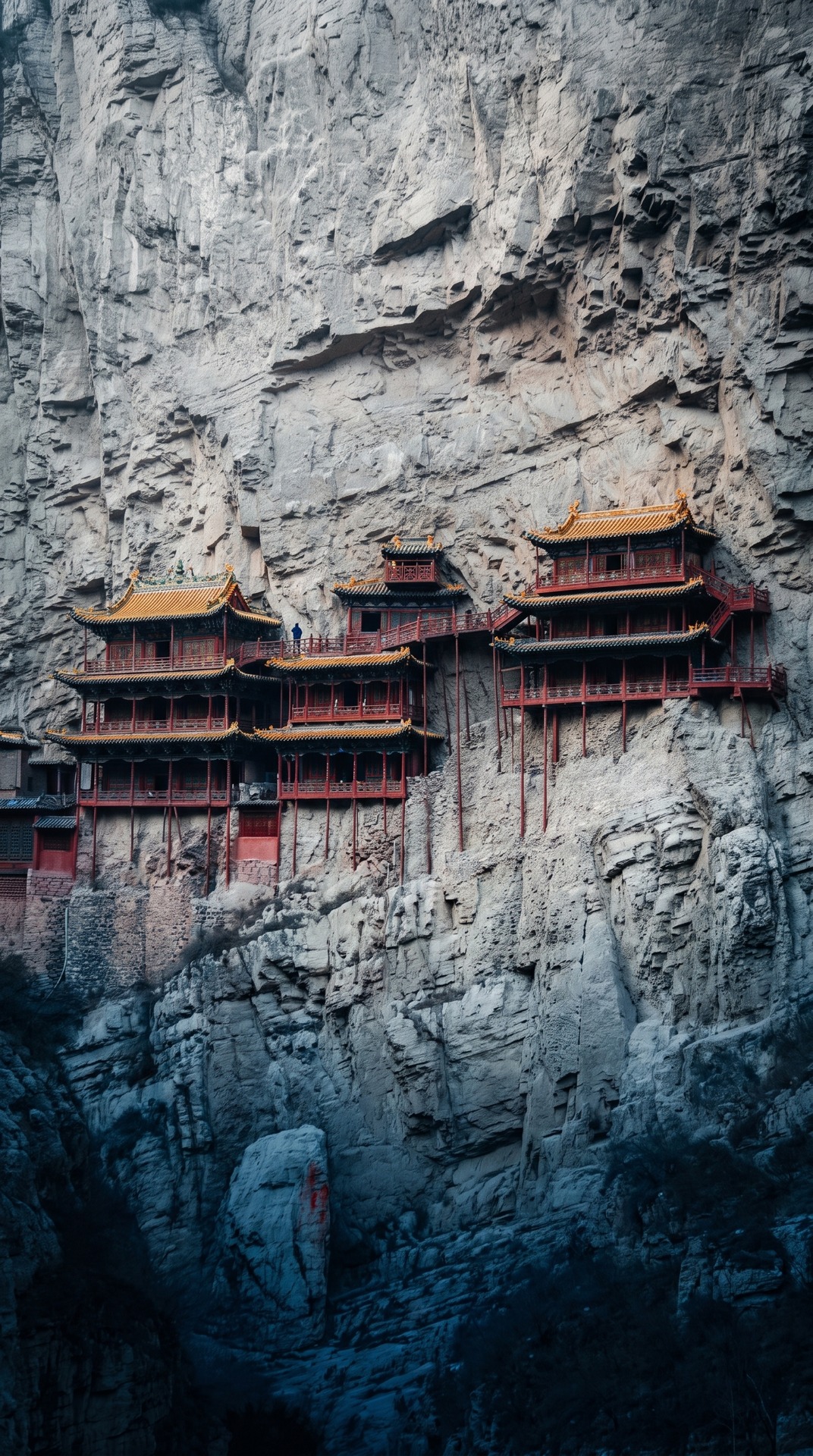 Hanging Temple Defies Gravity On Sheer Cliff