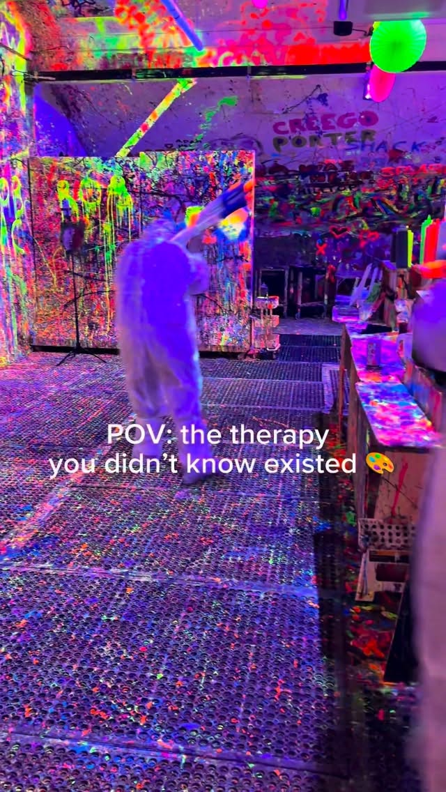Neon Paint Place Offers Therapeutic Splatter Art Fun