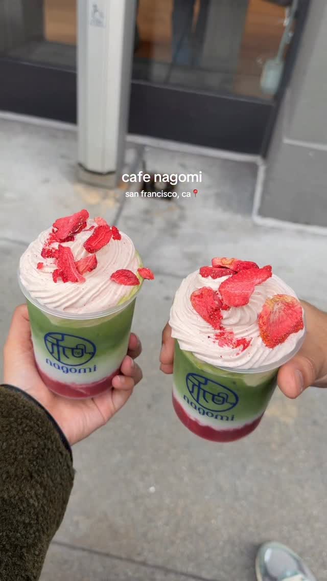 Cafe Nagomi's Strawberry Matcha Drinks