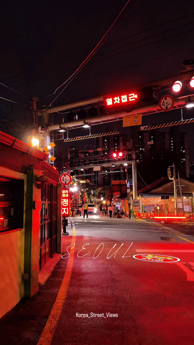 Seoul's Night Views From Yongsan's Railroad Crossing