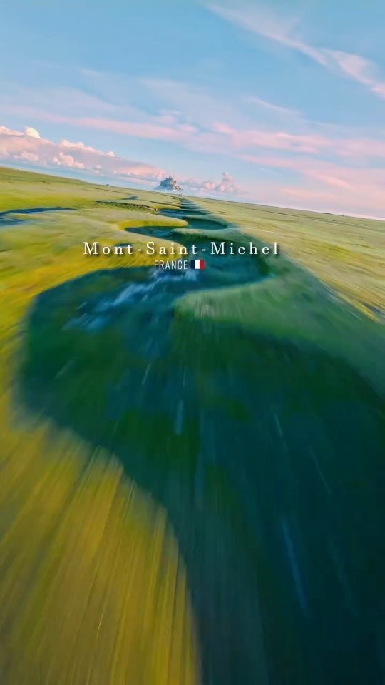 Mont Saint-Michel Sunrise Drone Footage