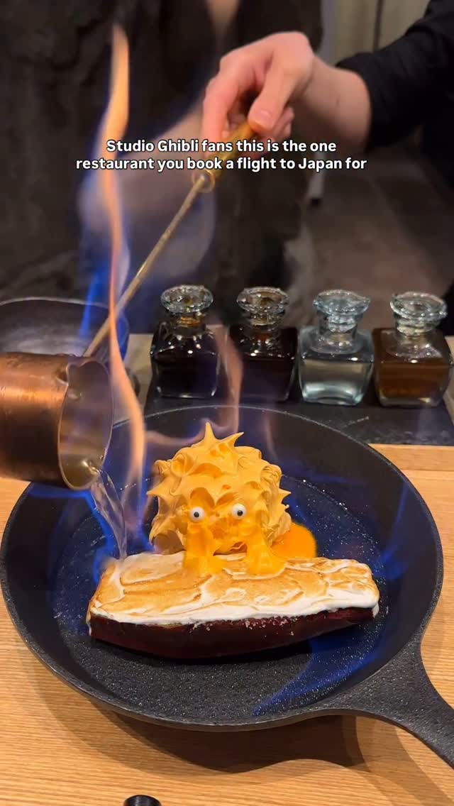 Ghibli-Themed Baked Alaska Dessert at Wagokoro