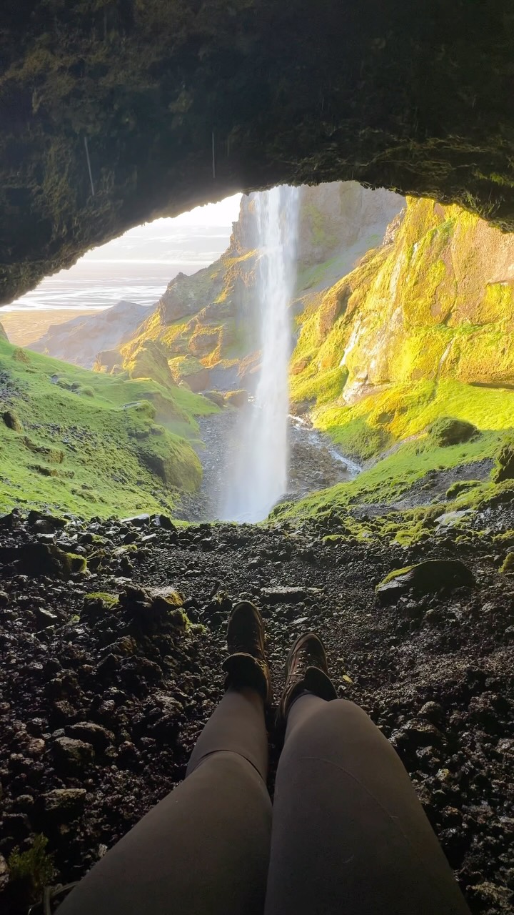 Walk Behind Iceland's Hidden Fossálar Waterfall