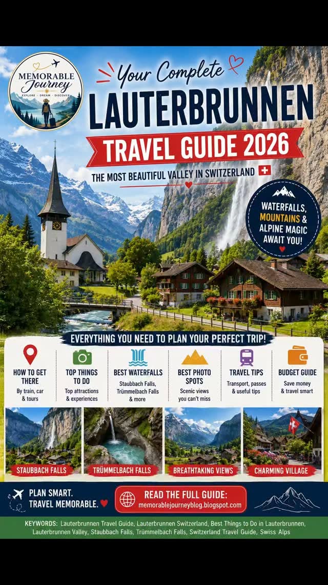 Swiss Valley Features Majestic Waterfalls And Mountains