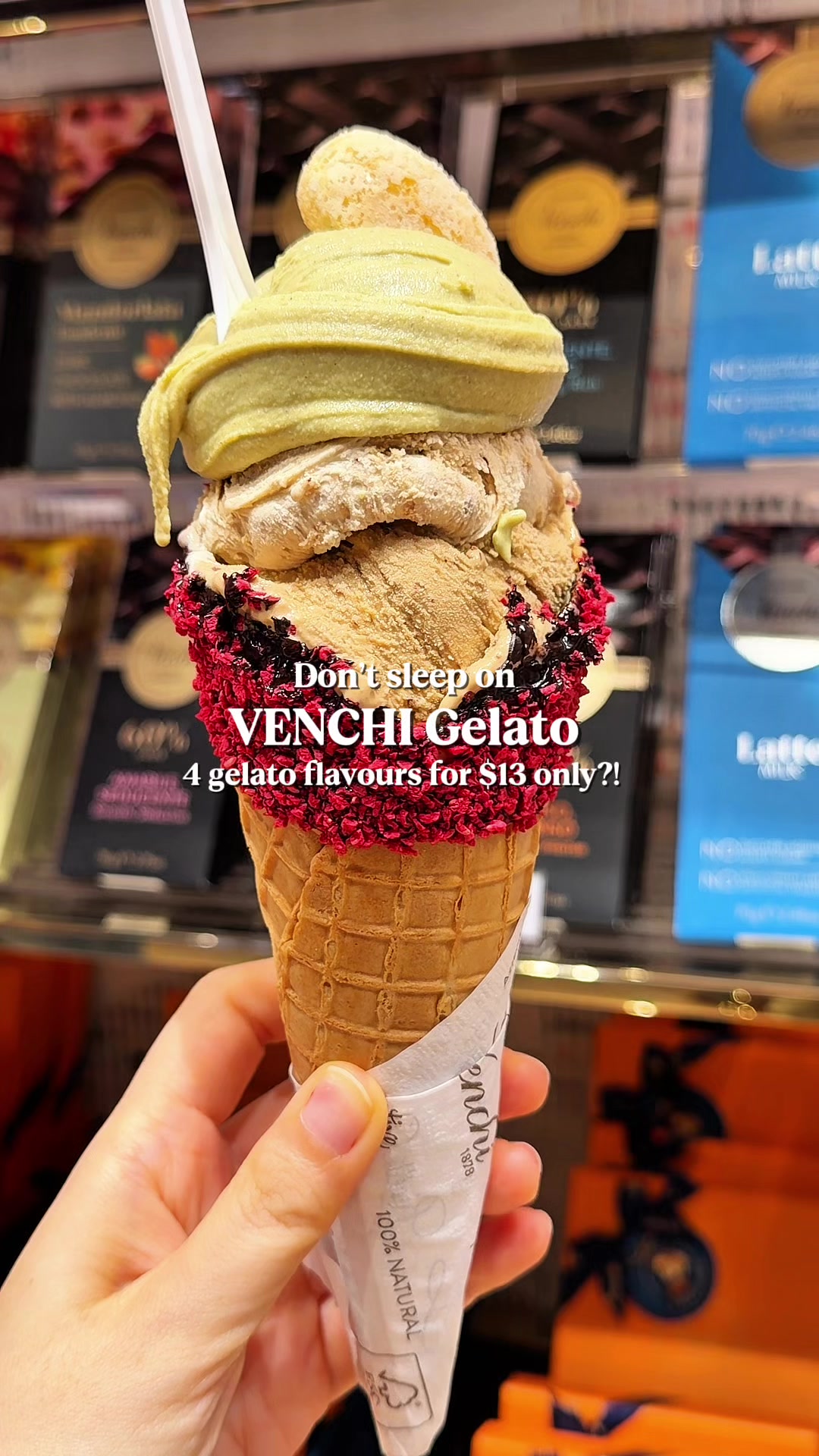 Venchi Singapore Offers Four Gelato Flavors