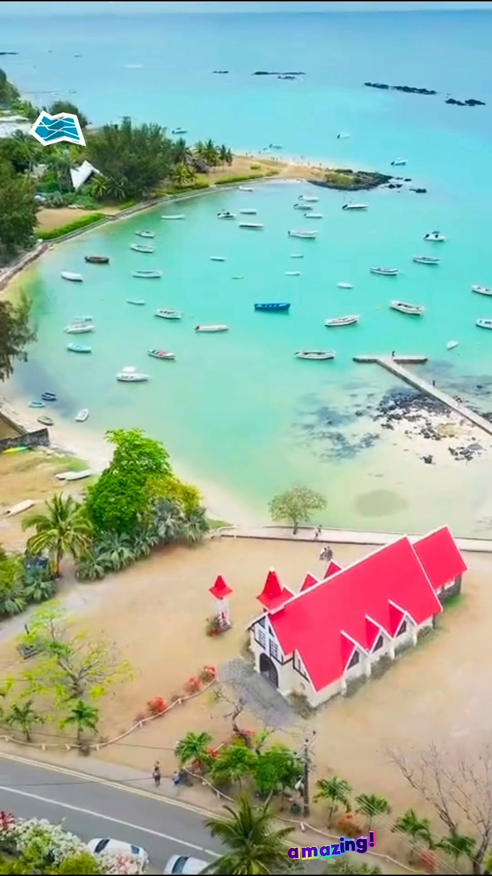 Mauritius's Northern Tip: Lagoon, Church, and Island Views