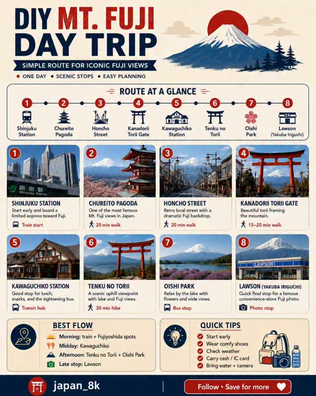 Iconic Mt. Fuji Views: A Day Trip Route