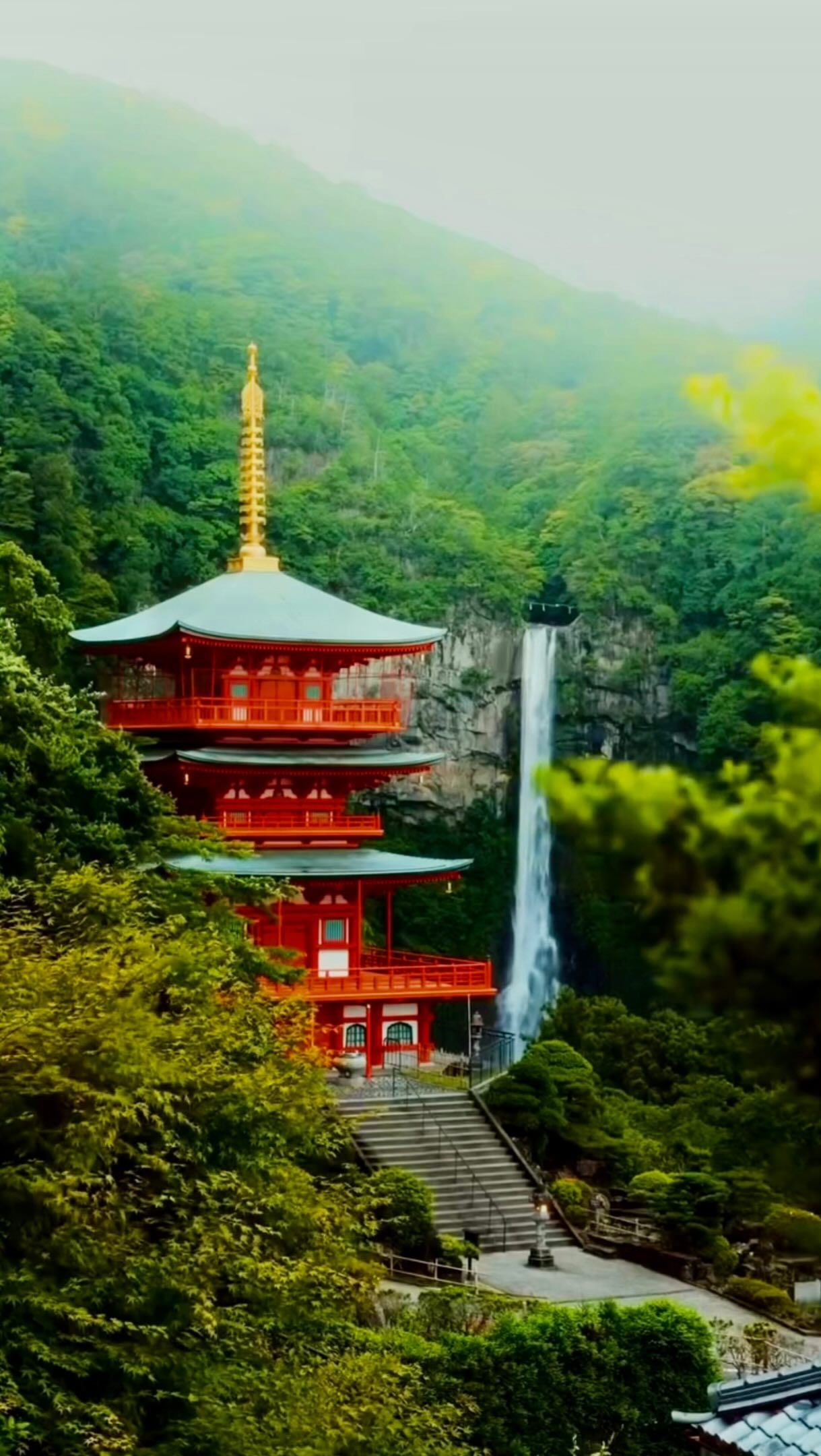 Sacred Waterfall and Shrines in Wakayama