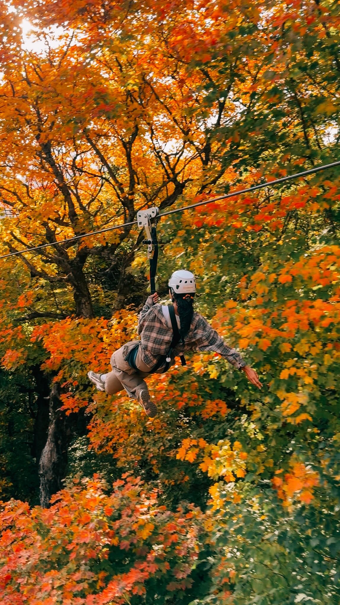 Ziplining Through Quebec's Fall Foliage