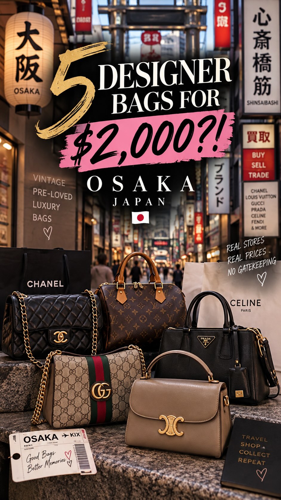 Osaka Vintage Designer Shopping in Shinsaibashi