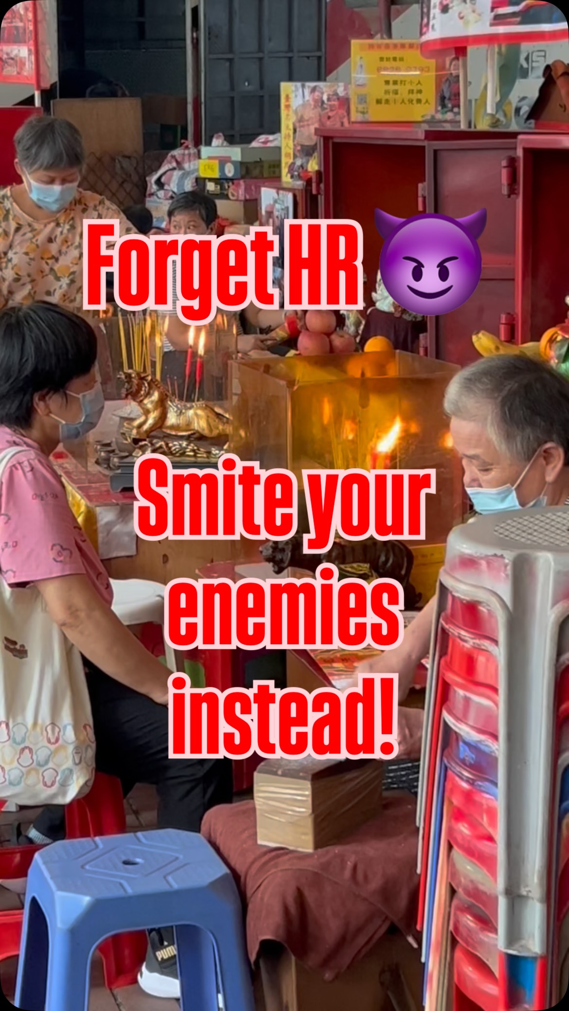 Hong Kong Villain Hitting Ritual For Stress Relief