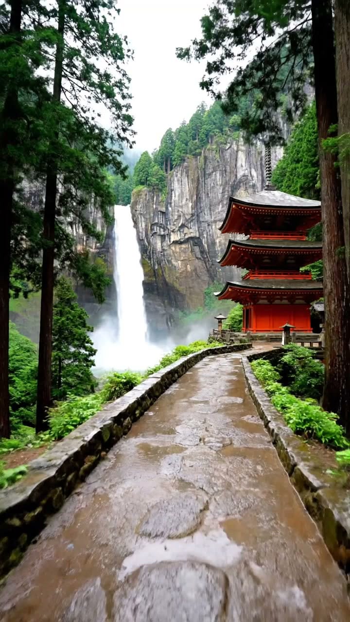 Japanese Mountain Temples and Waterfalls