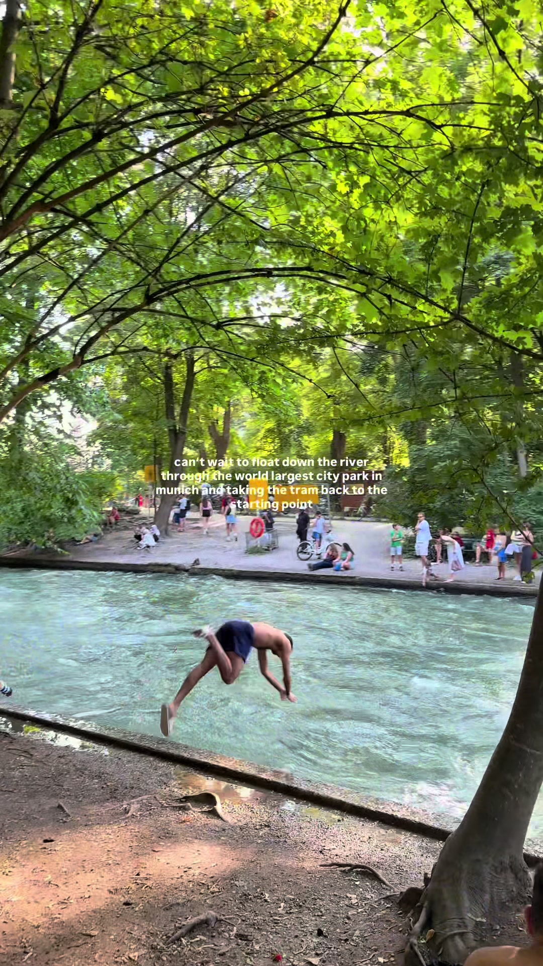 Munich's Eisbach River Through English Garden