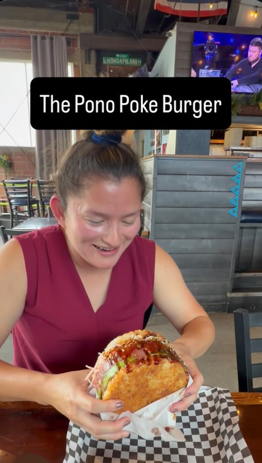 Hawaiian Grill's Giant Poke Burger