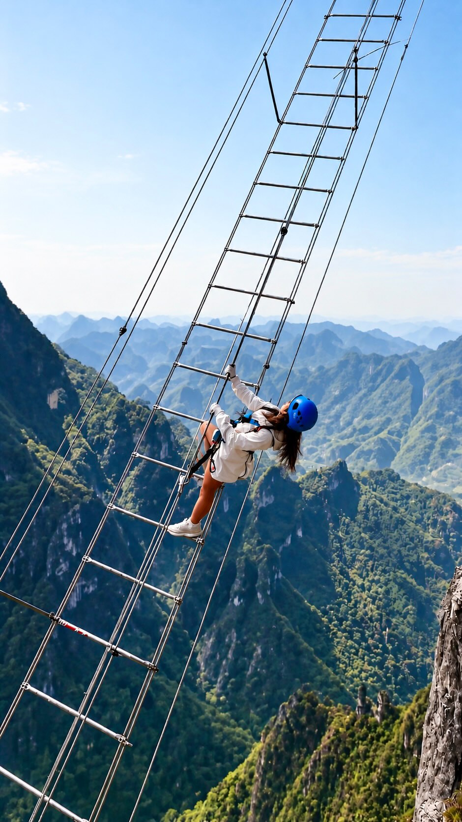 Qixing Mountain Sky Ladder Via Ferrata Adventure