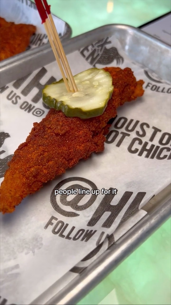 Houston TX Hot Chicken's Spicy Tenders and Pickle Martinis