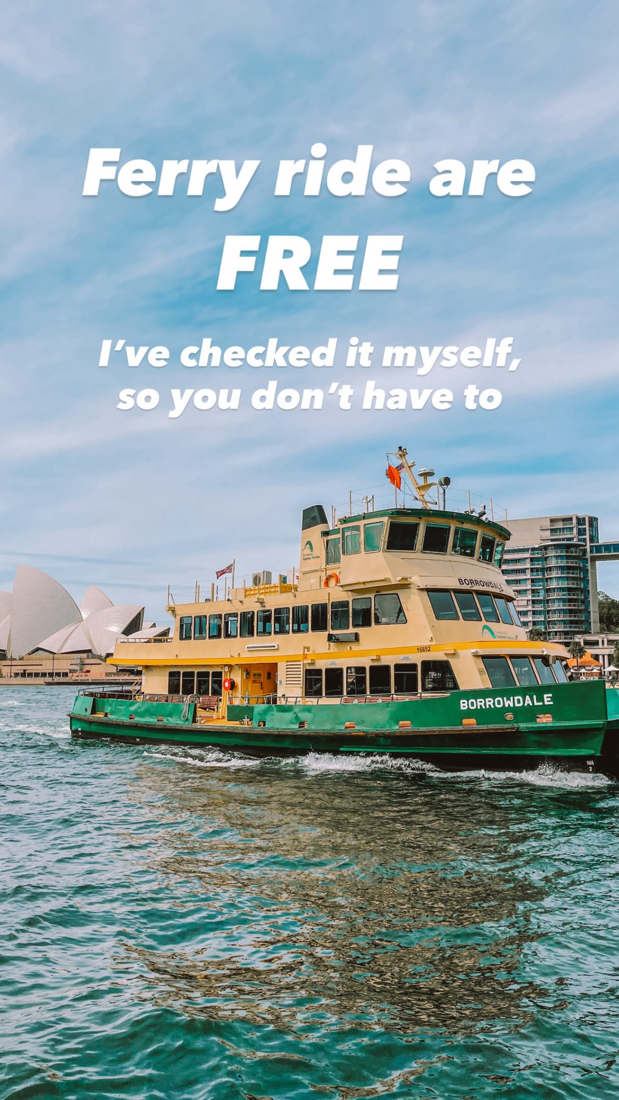 Free Sydney Ferry Rides Offer Iconic Harbour Views
