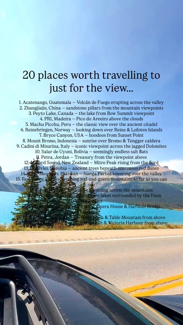Twenty Global Destinations With Stunning Views