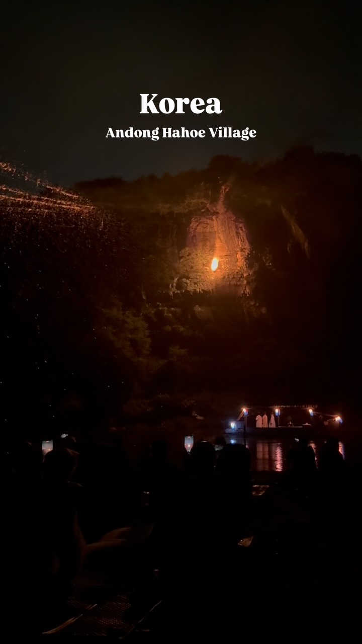 Andong Hahoe Village: Fiery Nighttime River Performance