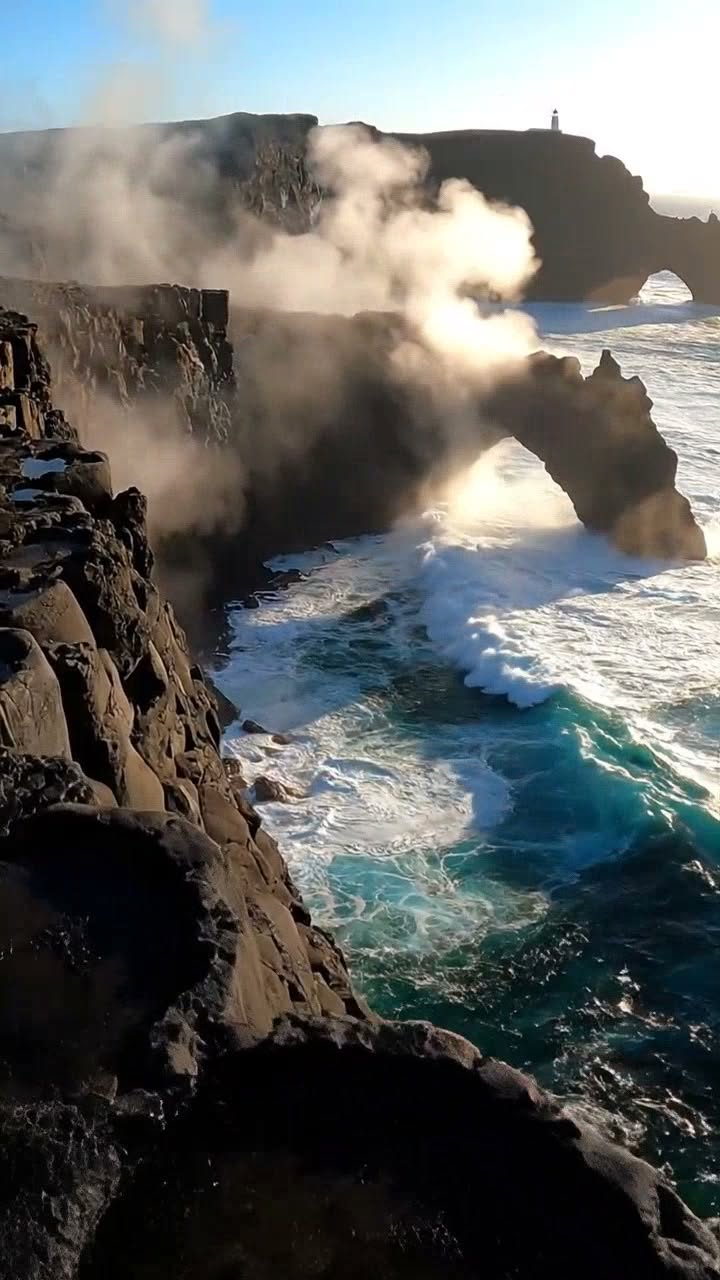 Azores' Volcanic Hot Springs Along Rugged Shores