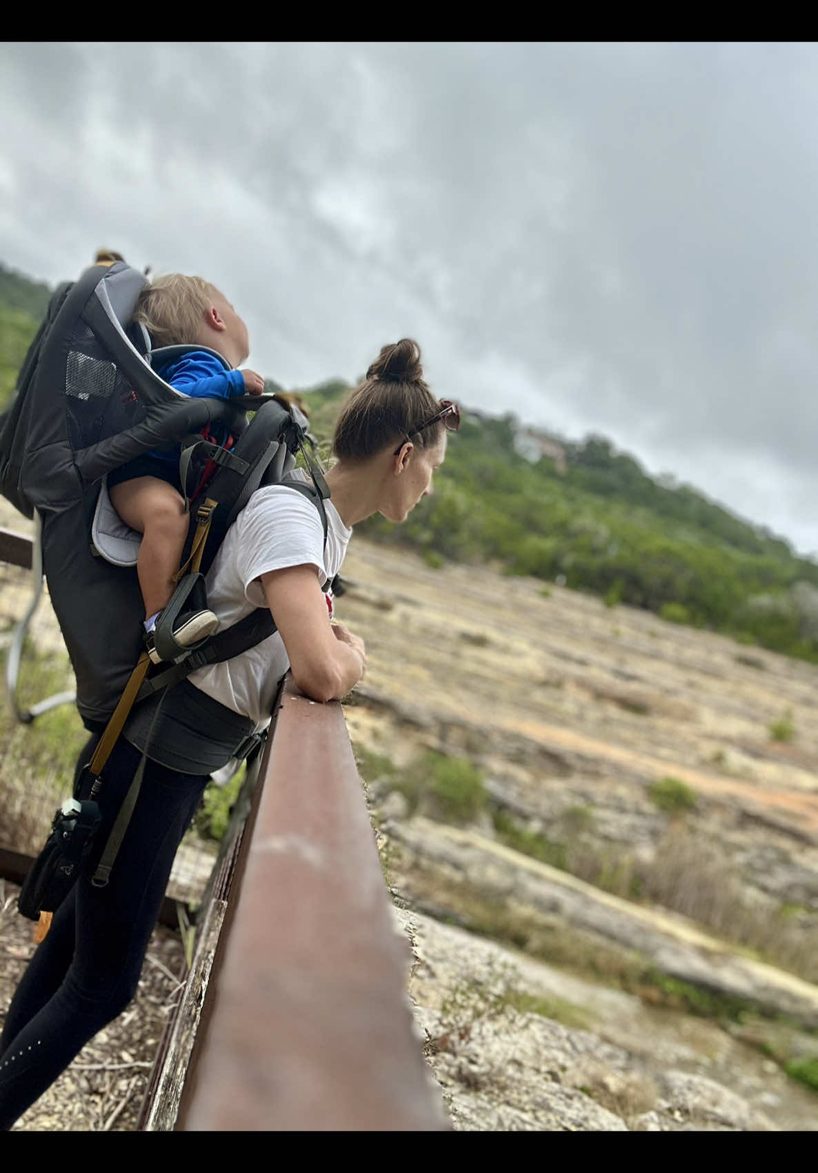Toddler Naps While Parent Explores Canyon Lake Gorge