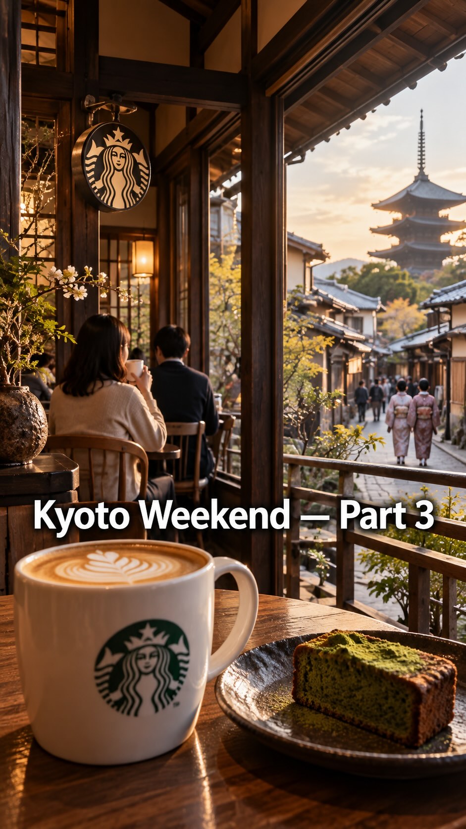 Kyoto's Starbucks and Ryozen Kannon Temple