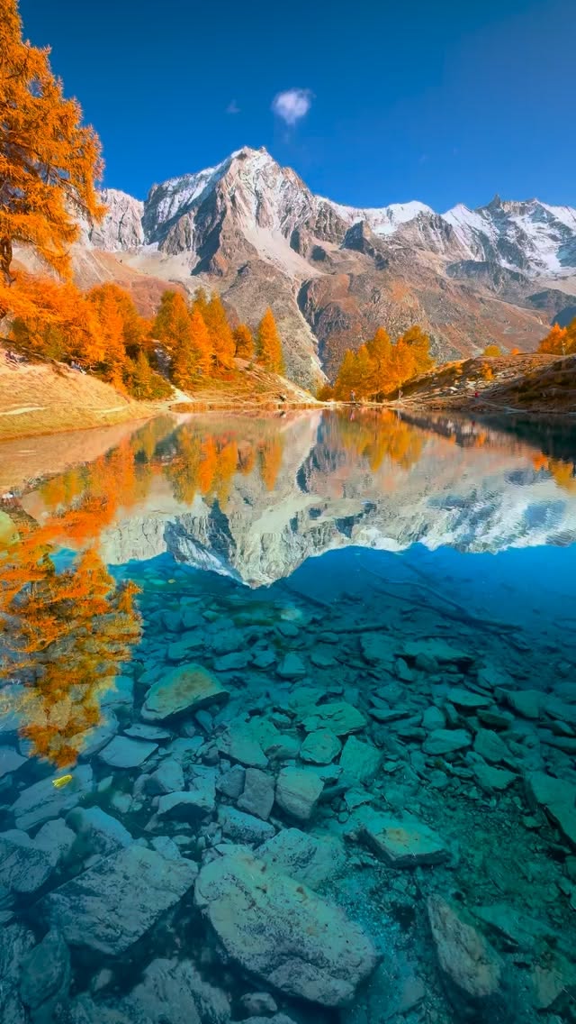 Lac Bleu's Autumn Beauty in Swiss Alps