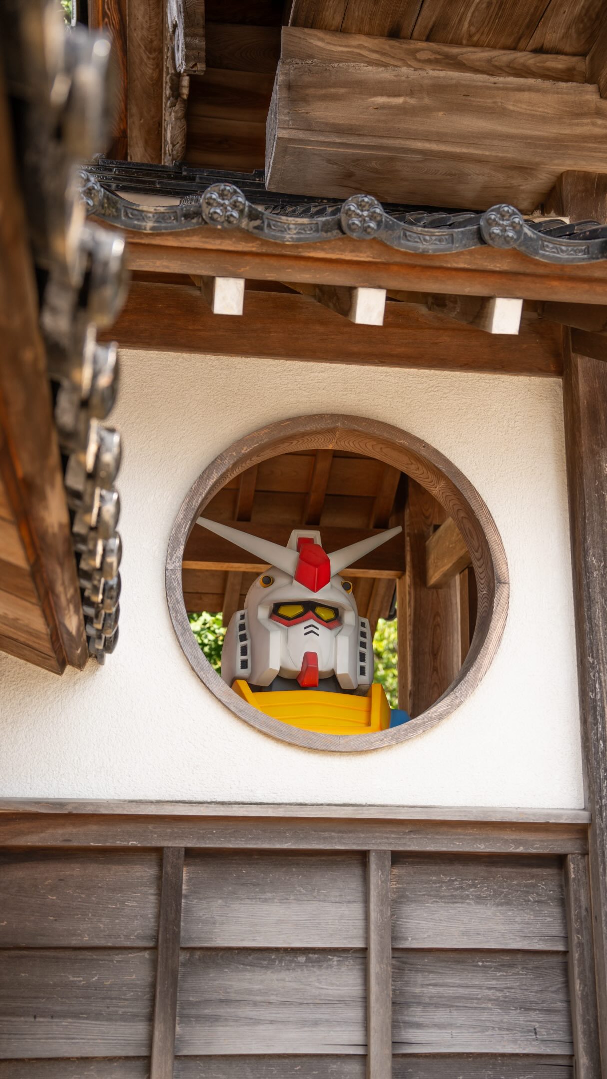 Japanese Temple Features Cartoon Character Statues