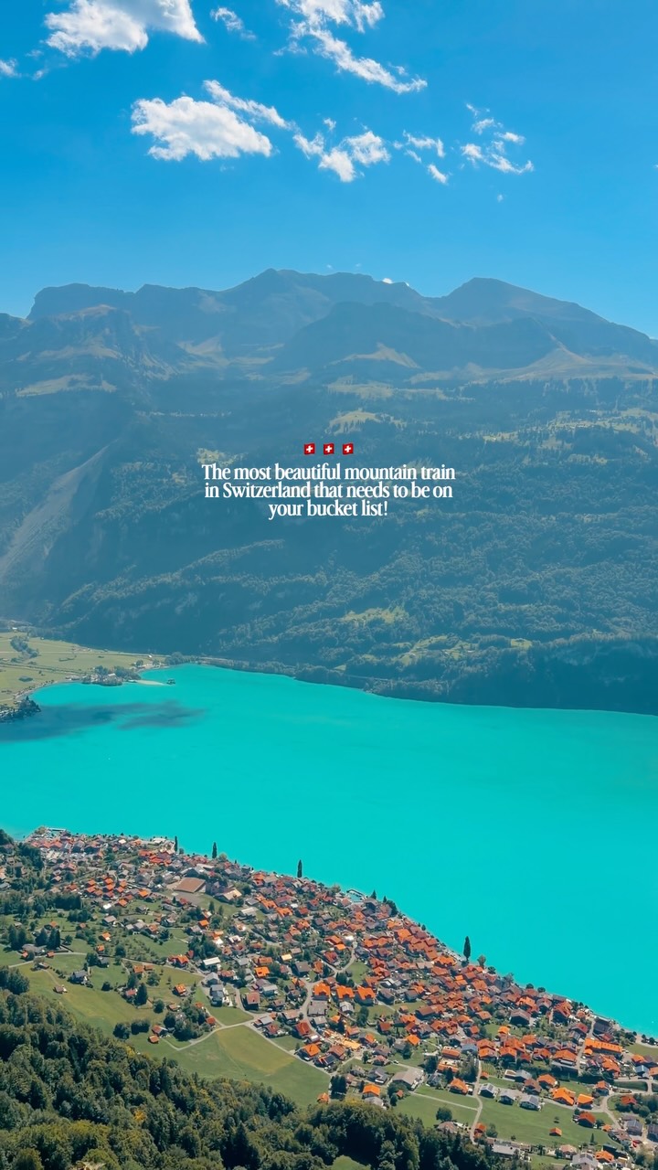 Swiss Mountain Train Offers Views of Lake Brienz