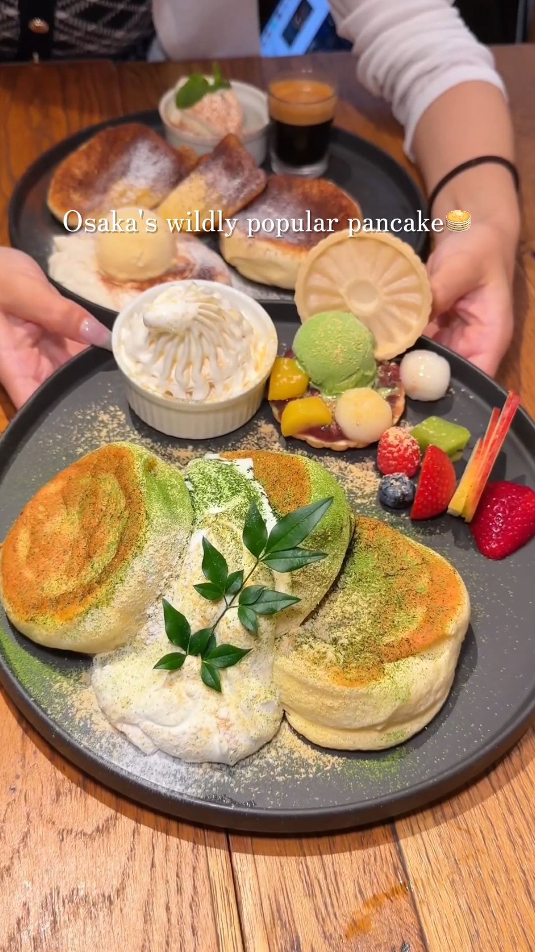 Fluffy Matcha Pancakes At Namba Cafe
