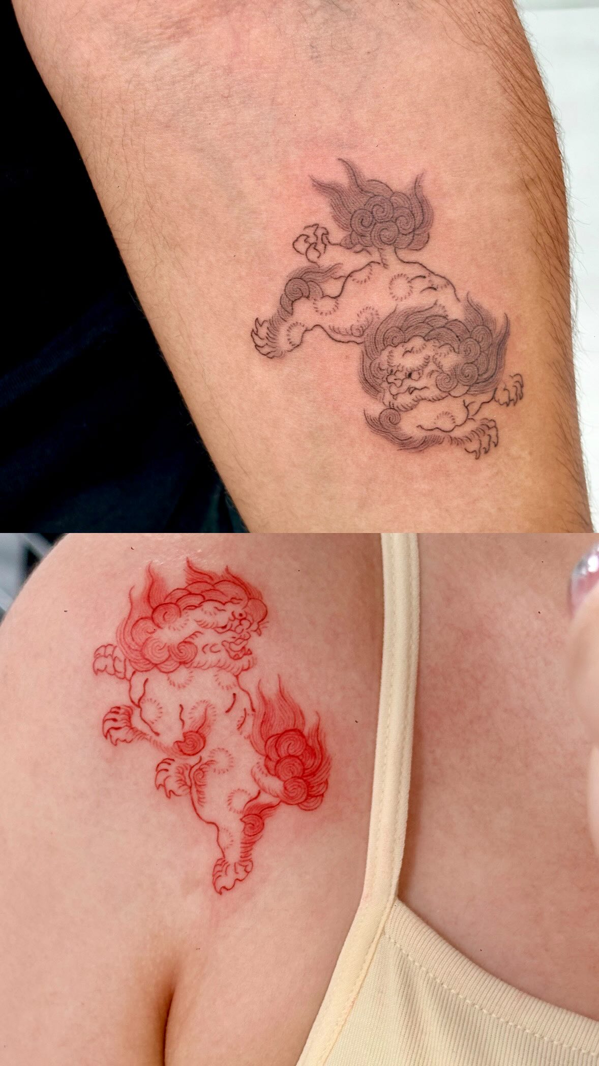 Matching Komainu Tattoos In Japan