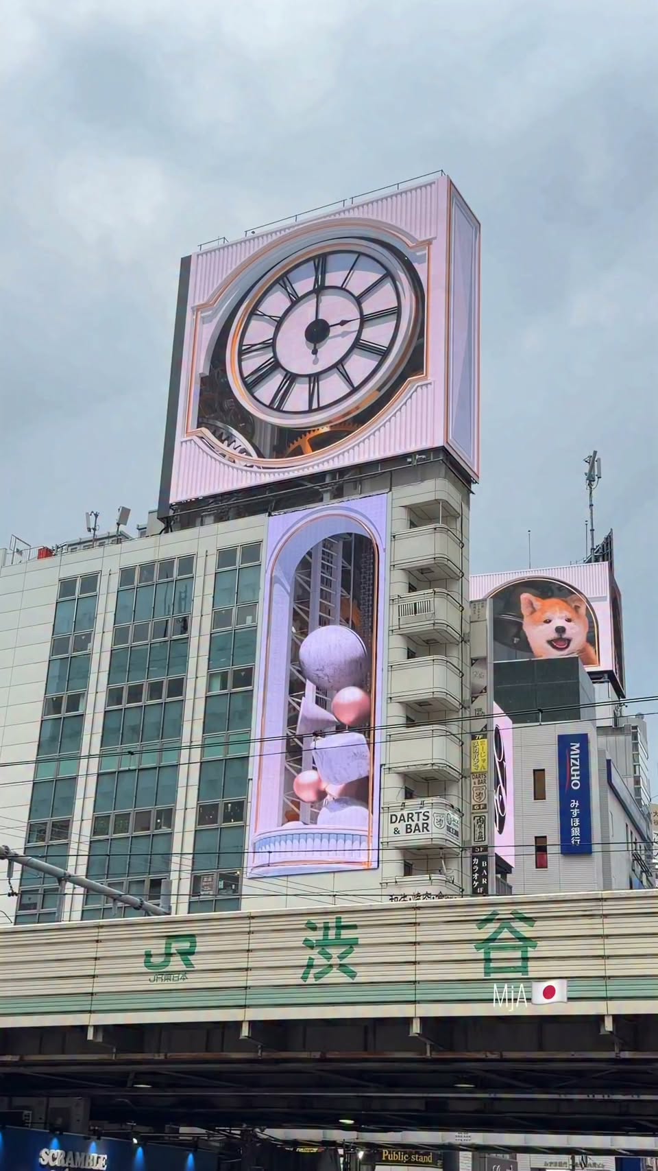 Iconic Shibuya Landmarks Feature Giant Akita Dog