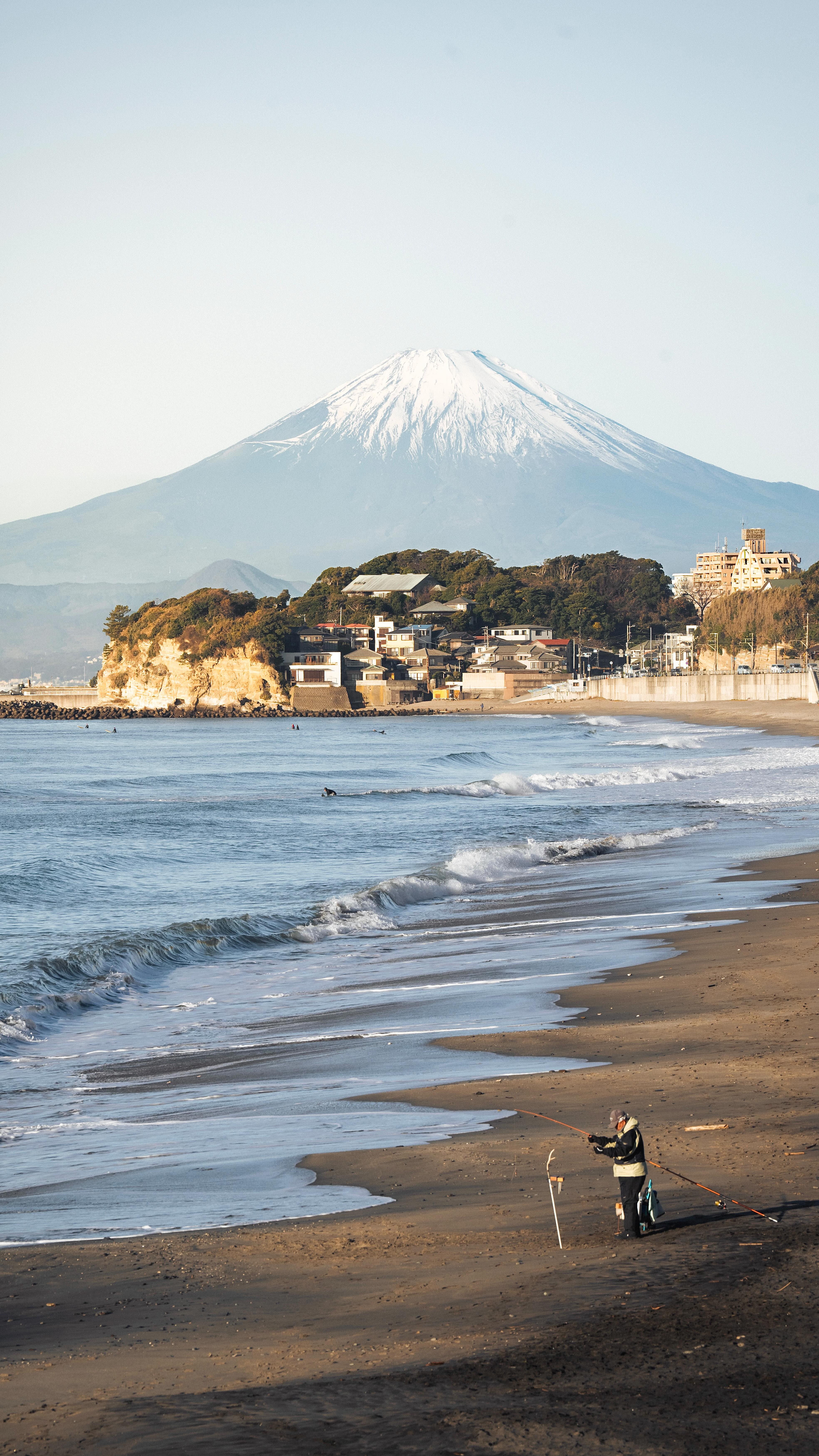 Scenic Beach with Mount Fuji Views