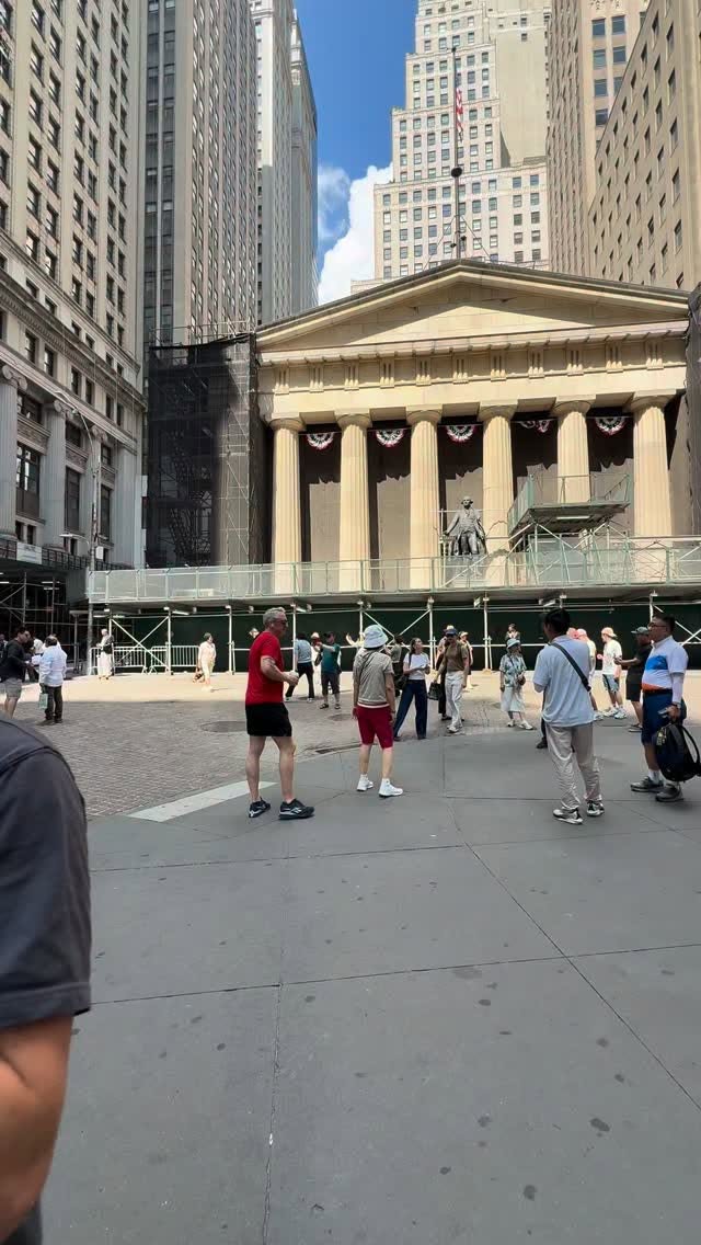 Federal Hall, Wall Street, And Stock Exchange