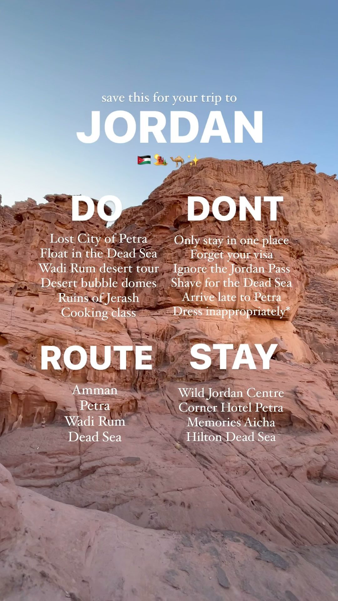 Jordan's Top Sites and Stays