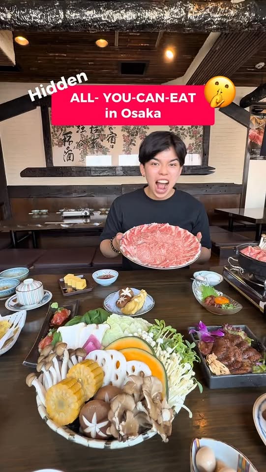Osaka All-You-Can-Eat Wagyu Near Dotonbori Bridge