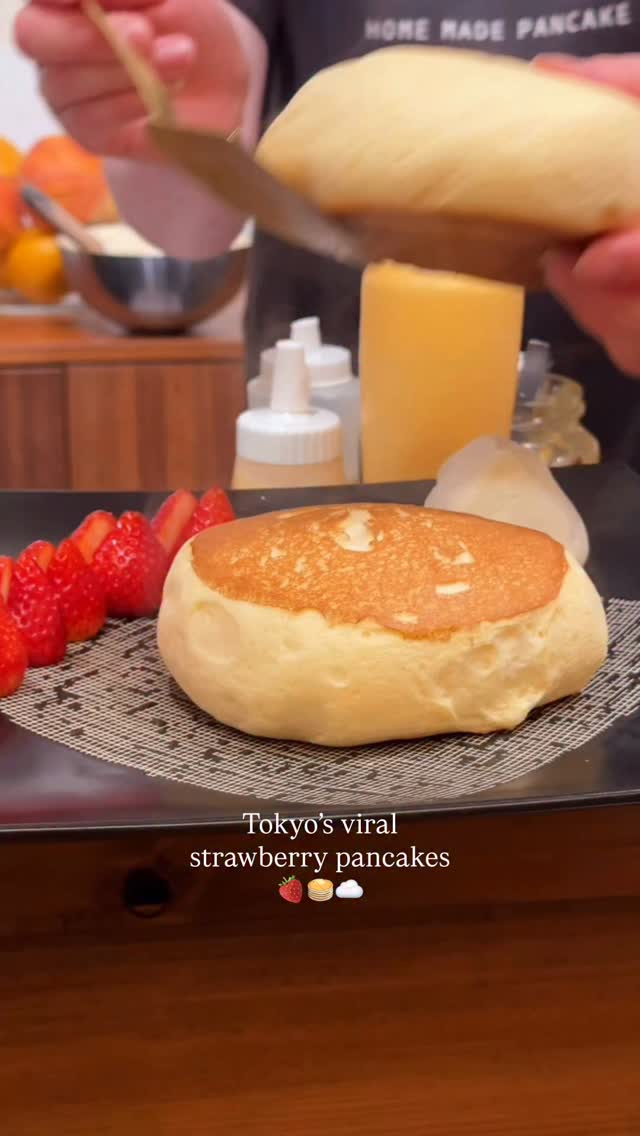 Viral Strawberry Soufflé Pancakes In Tokyo