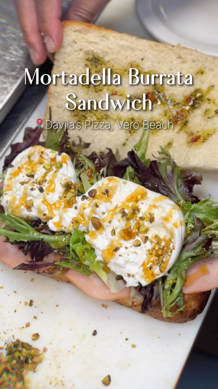 Mortadella Burrata Sandwich At Davila's Pizza