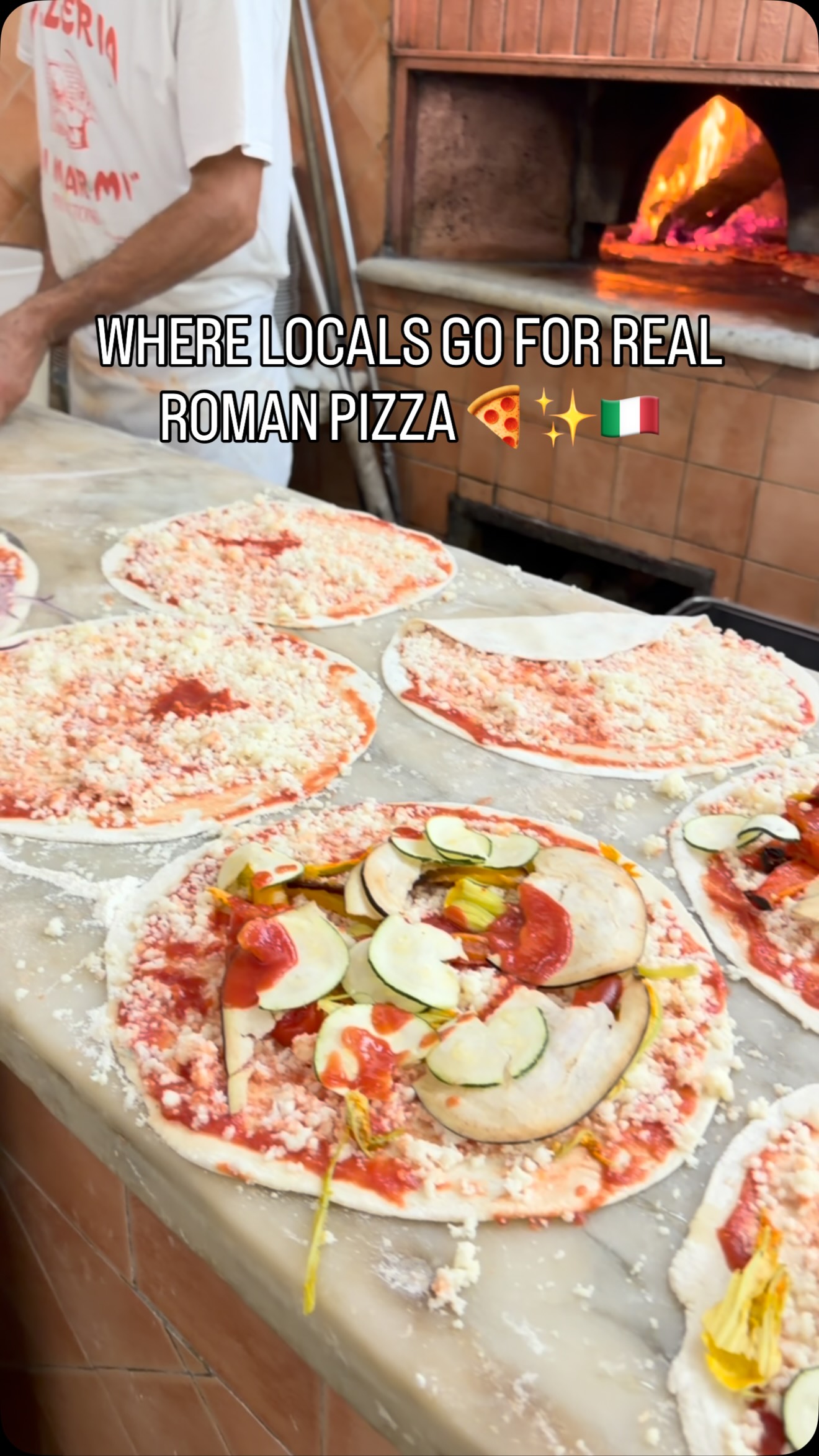 Authentic Roman Pizza at Ai Marmi Restaurant