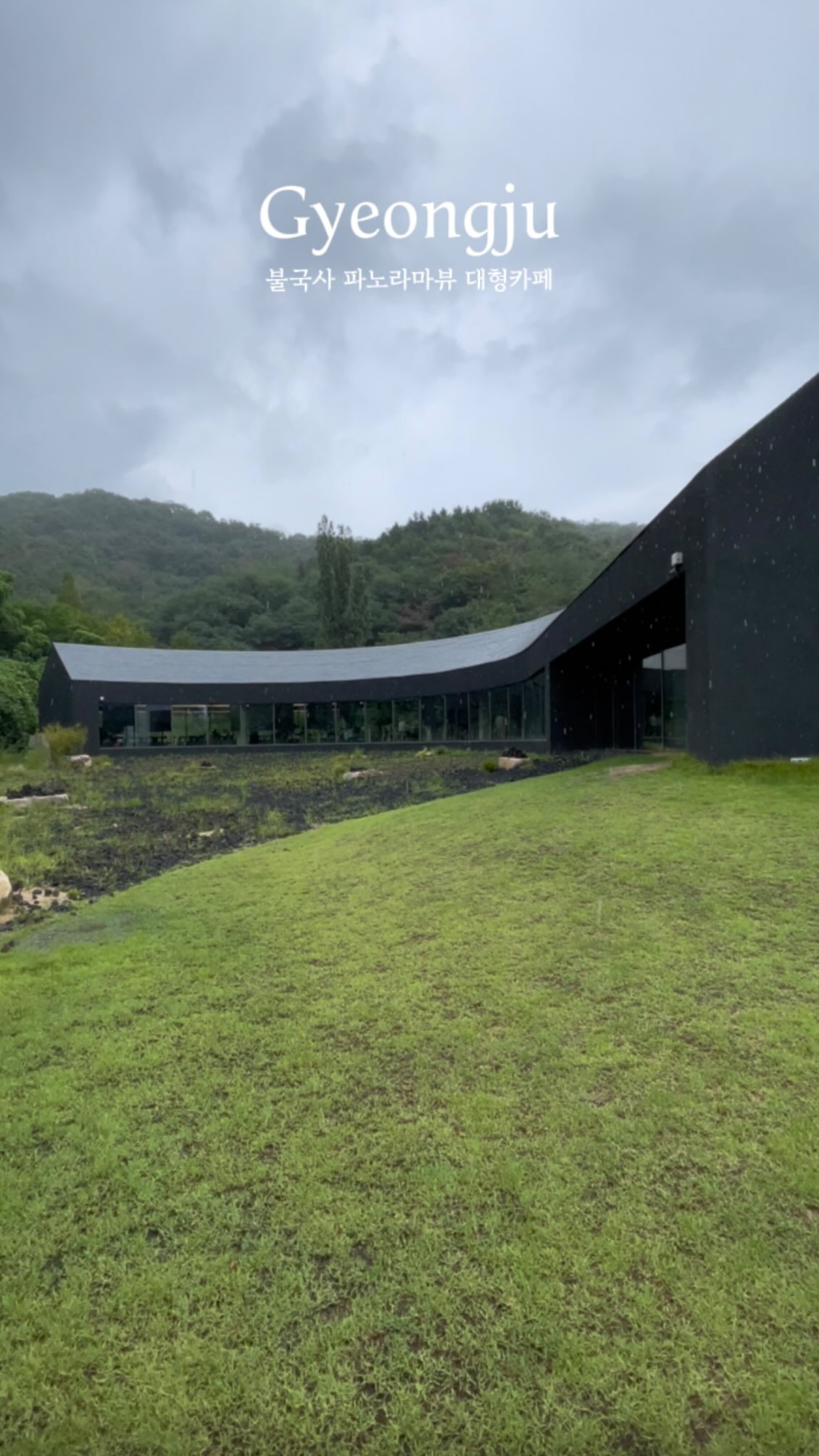 Modern Korean Cafe Architecture with Pond Views