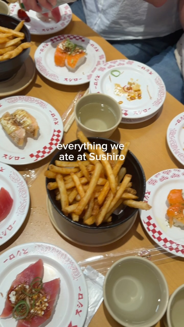 Sushiro Friends Enjoy Many Plates of Sushi