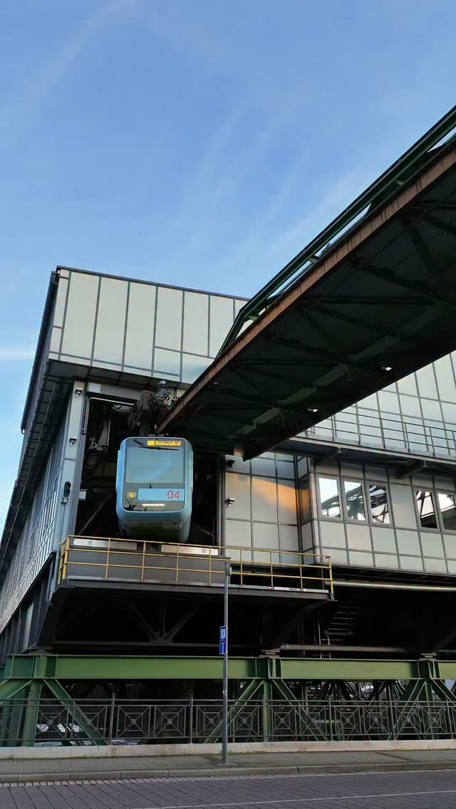 Wuppertal Suspension Railway Over River Wupper
