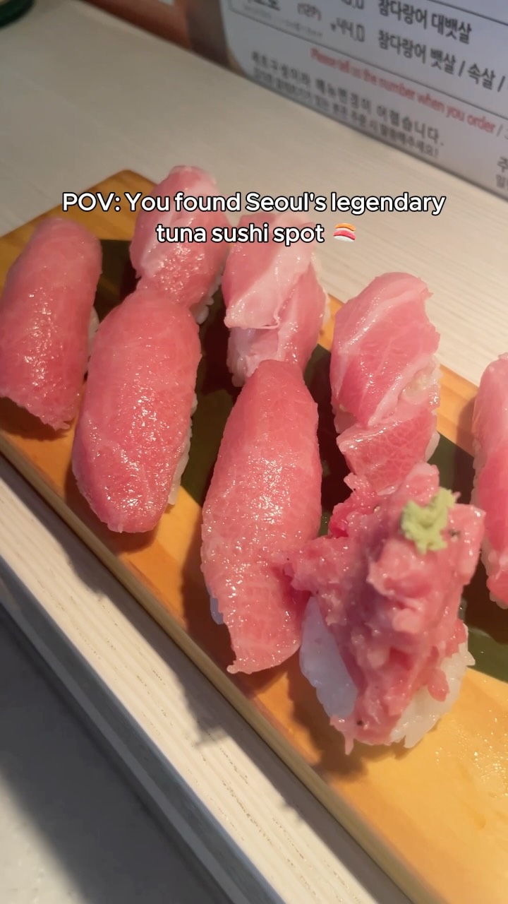 Bustling Seoul Sushi Spot with Buttery Tuna