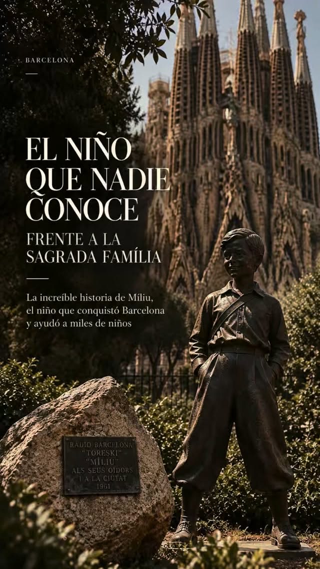 Statue Near Sagrada Familia Honors Children's Charity