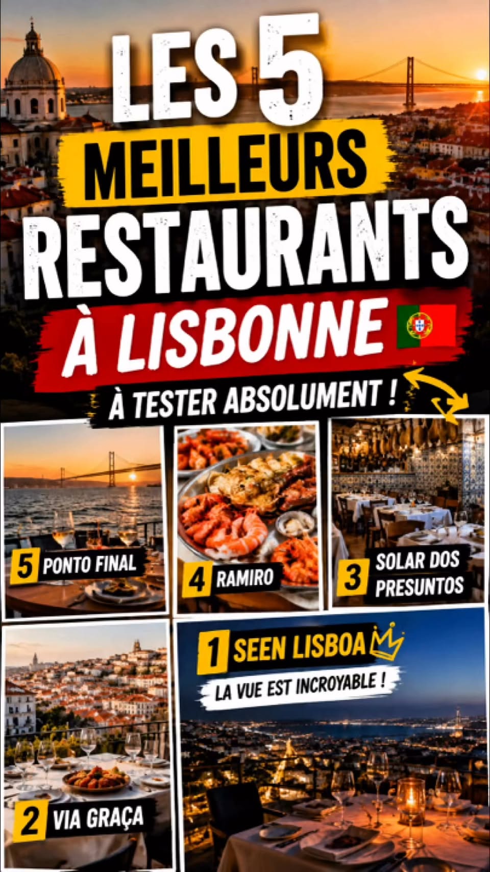 Top Lisbon Restaurants Offer Seafood & Views
