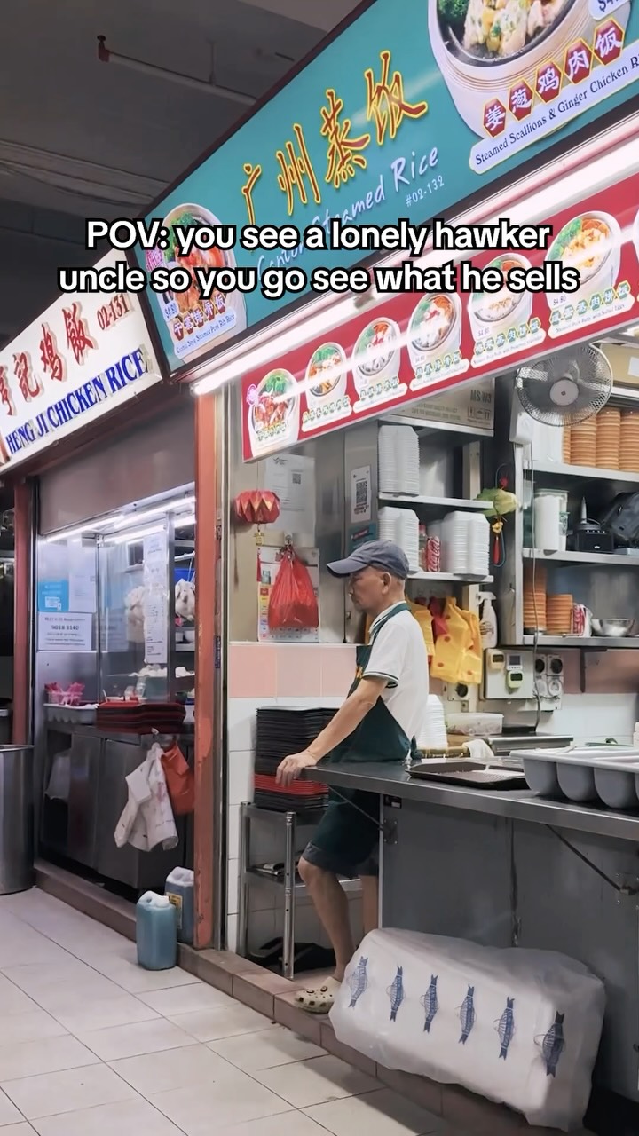 Singapore Hawker Sells Cantonese Steamed Rice