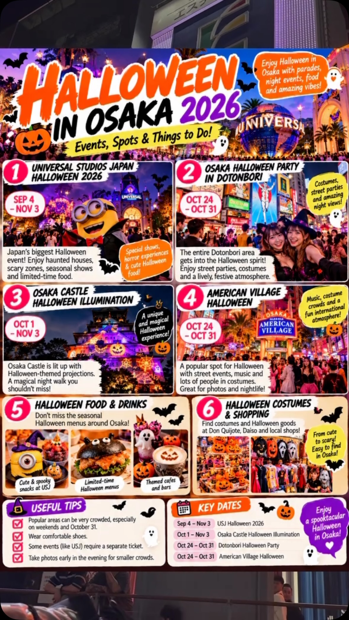 Osaka Halloween Attractions and Shopping Destinations