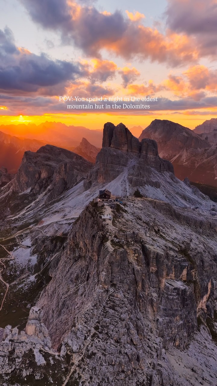 Dolomites Mountain Huts With Sunset Views