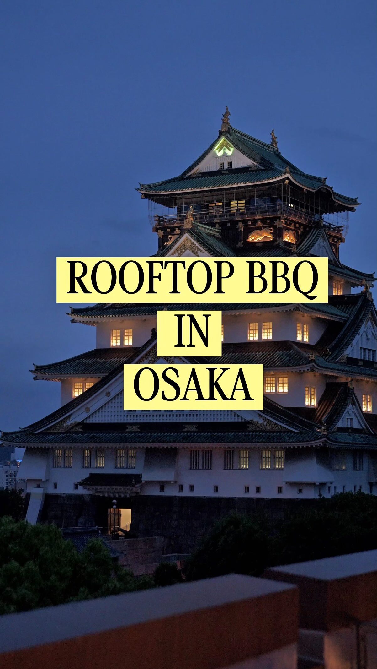 Osaka Castle Views From A Rooftop BBQ